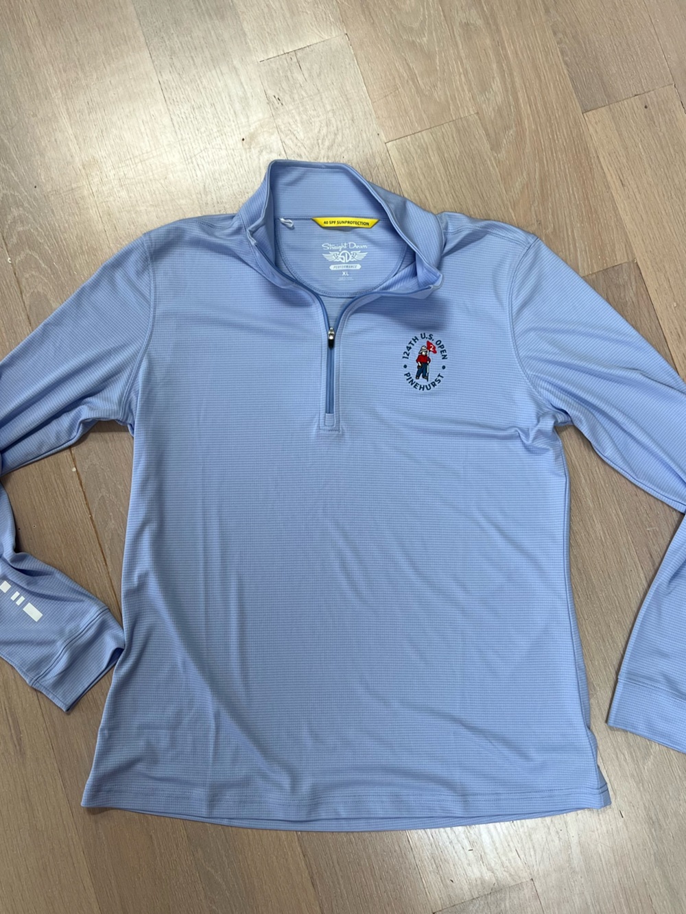 Women's 2024 U.S. Open XL Blue Sugar Stripe Perth Raglan Quarter-Zip